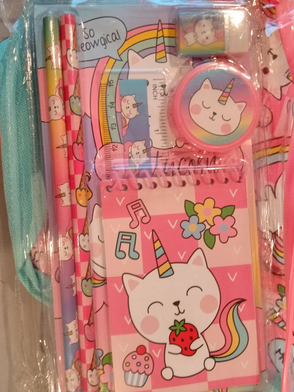 CONFETTI 9-Piece Pink Unicorn Backpack Set NEW